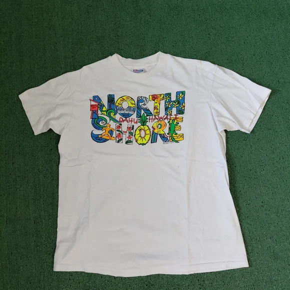 VINTAGE 1990 Oahu Hawaii North Shore T Shirt Size Large - Picture 1 of 6